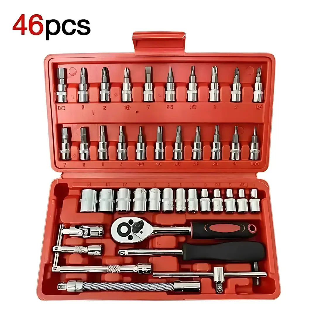 Kit Chave Catraca e Soquetes 46 Peças + Desconto de Lançamento