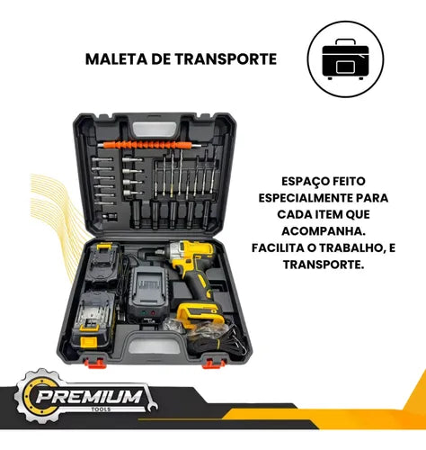 Chave De Impacto 48v Profissional Nk-30029 Maleta 35 Peças