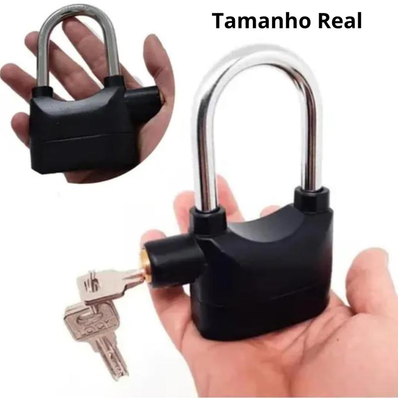 Cadeado Antifurto com Alarme Sonoro – Sirene 110dB – Segurança Reforçada para Bicicletas, Motos, e Portões